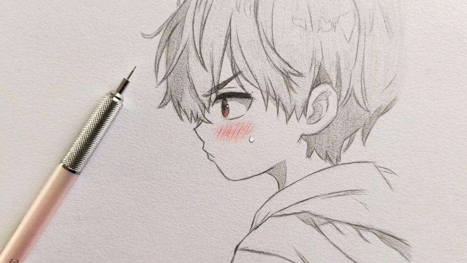 动漫男生侧脸这样画,是不是很简单呢一看就会!快来和我一起画