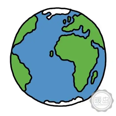 地球的简笔画带颜色 地球的简笔画带颜色手抄报