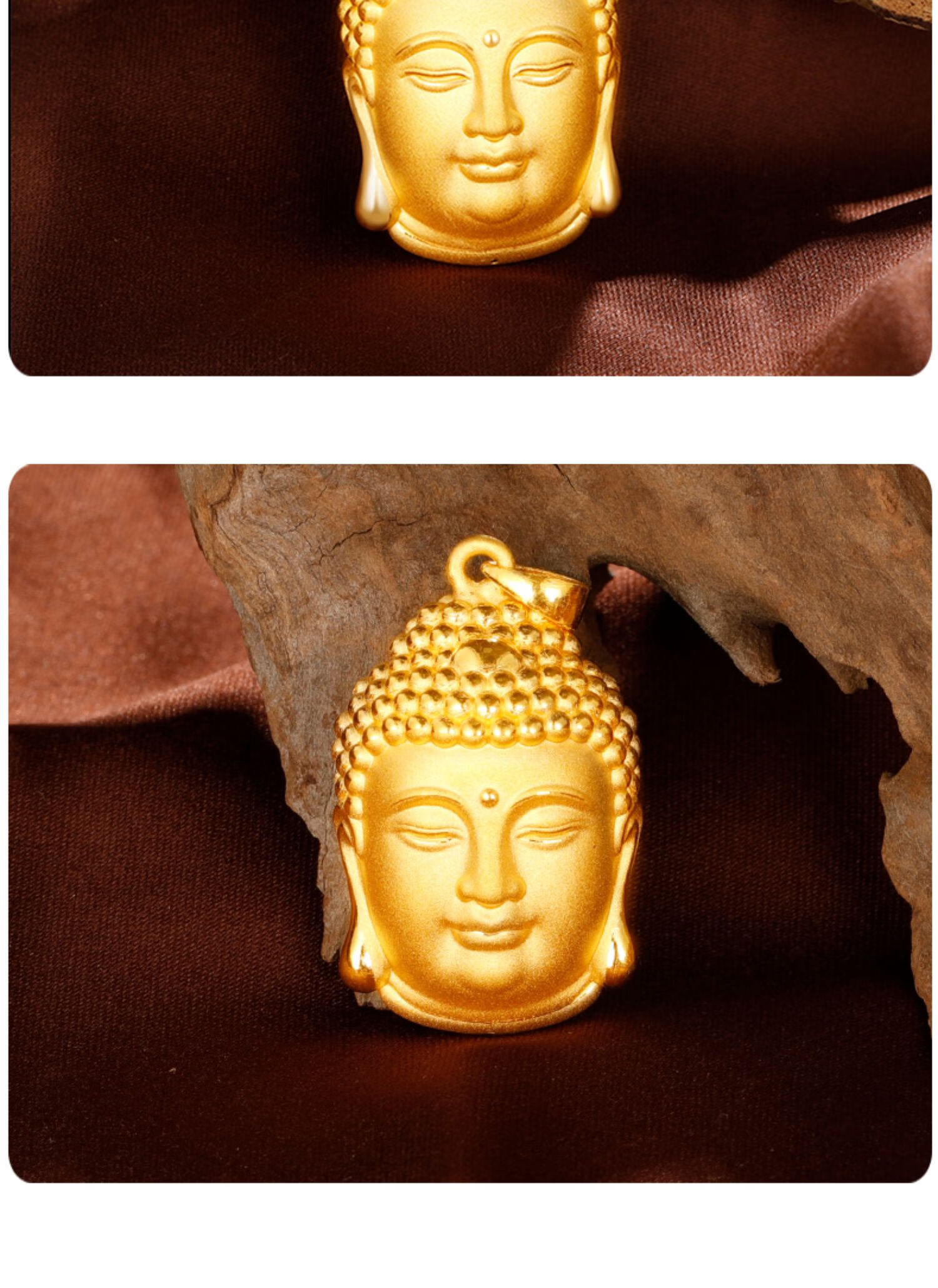 黄金佛头吊坠女999足金如来佛项链佛首佛头挂坠永保平安佛像坠子佛