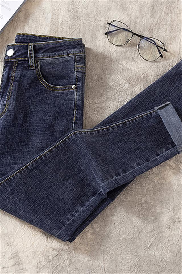 复古蓝牛仔裤女2019秋季新款韩版高腰显瘦显腿长黑色牛仔裤