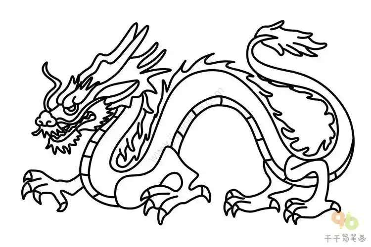霸气的中国龙简笔画_龙简笔画