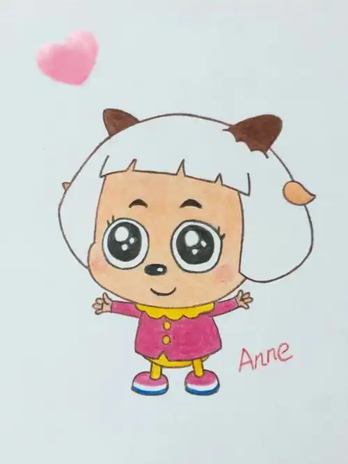 简笔画冰冰羊卡通动物动漫人物