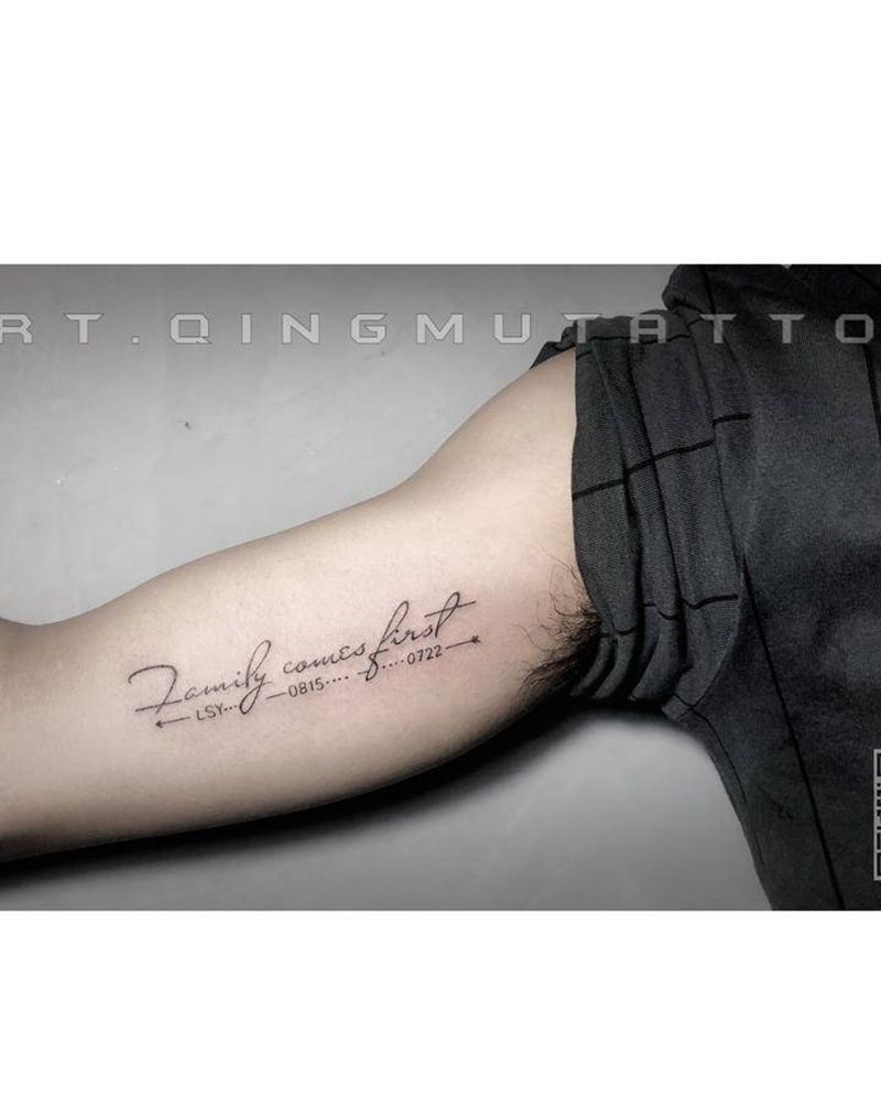 字母纹身图片_手臂花体字纹身图案