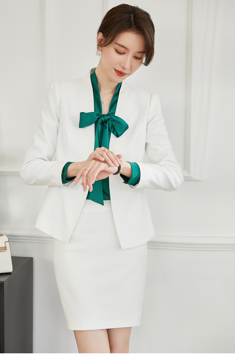 白色西装套装女秋冬职业正装面试套裙时尚气质高端酒店经理工作服