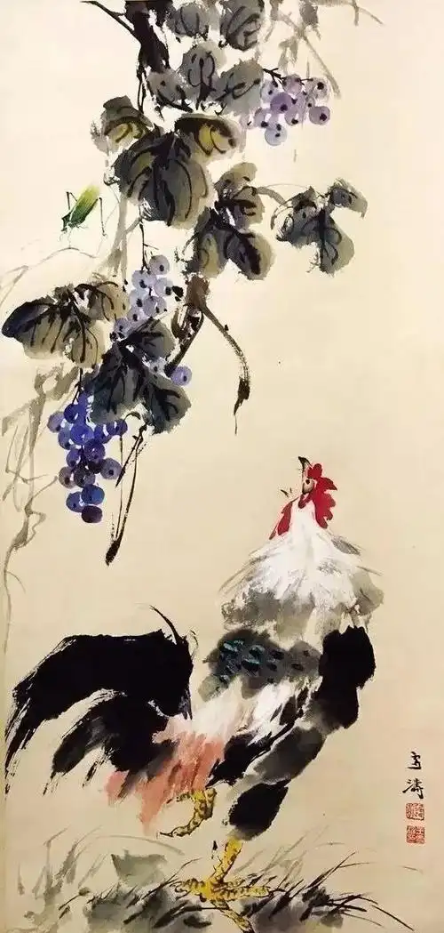 王雪涛如何做到将葡萄画得趣味盎然,充满生机?