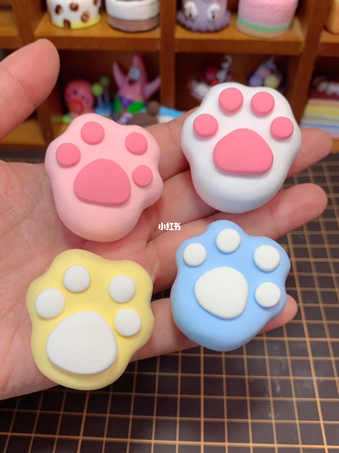 粘土可爱冰箱贴自制可爱的猫爪