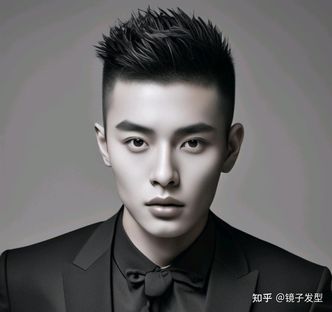 两侧铲短露额发型:这是一种比较时尚的两侧铲短男士发型,头顶的头发