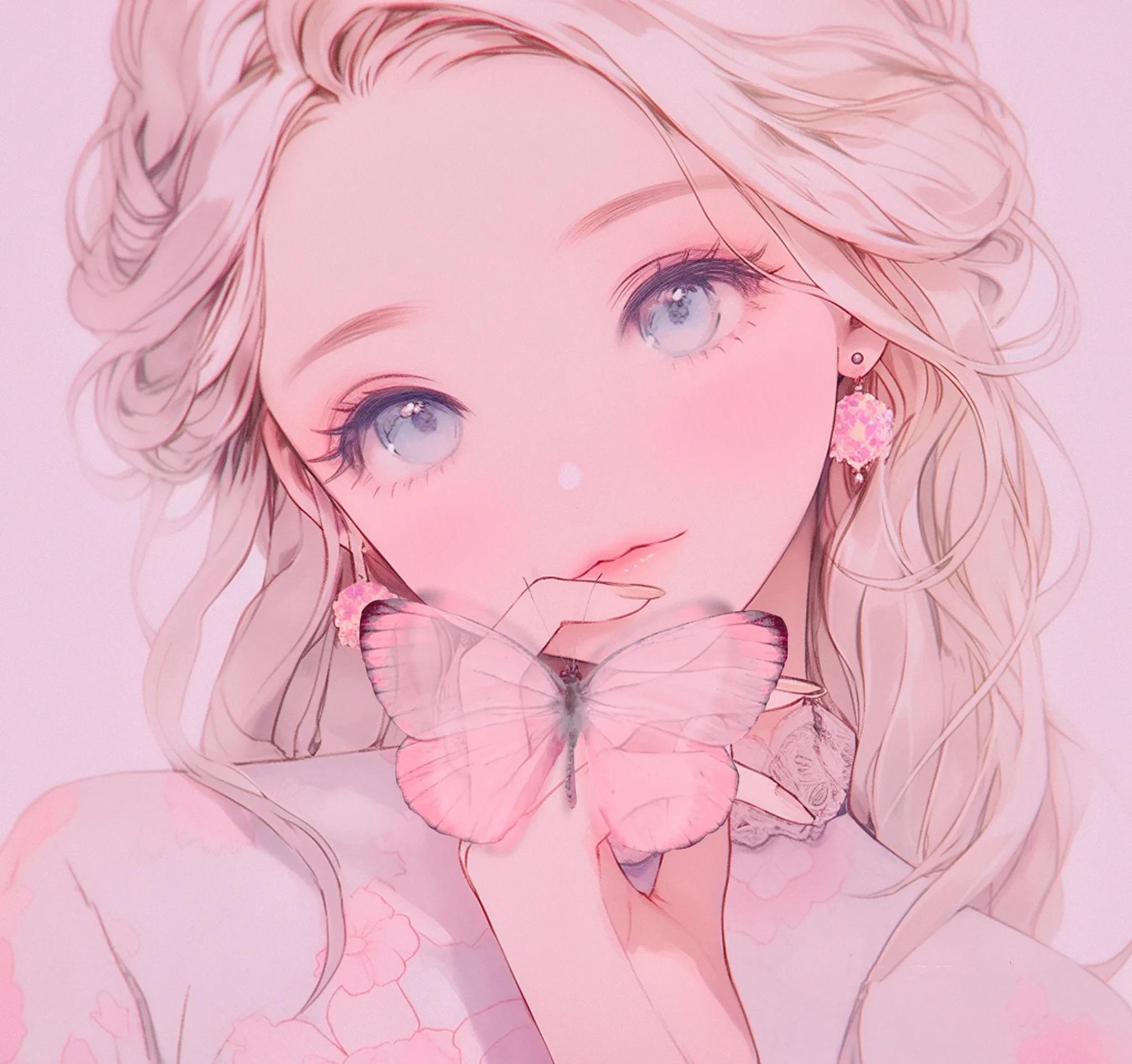 高级小众头像,粉色系头发_女孩_形象_视频