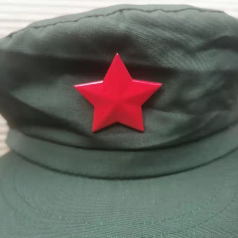 批发65式红五星红领章65军绿的良帽子马裤呢帽子红五角星腰带帽徽
