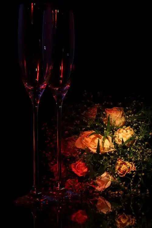 花束,玫瑰,黑色背景,酒杯,2 两,花卉,照片