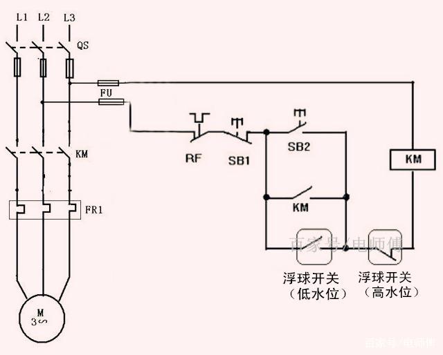 水池水泵自动抽水控制电路,简单实用,电工电子实践,不要错过!