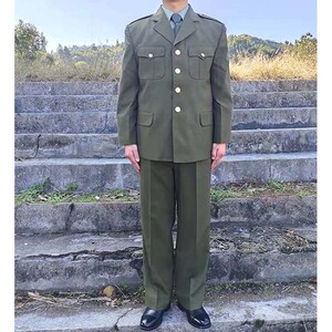 库存正品87式夏常服套装87路凡立丁毛料春秋套装老式干部西装收藏