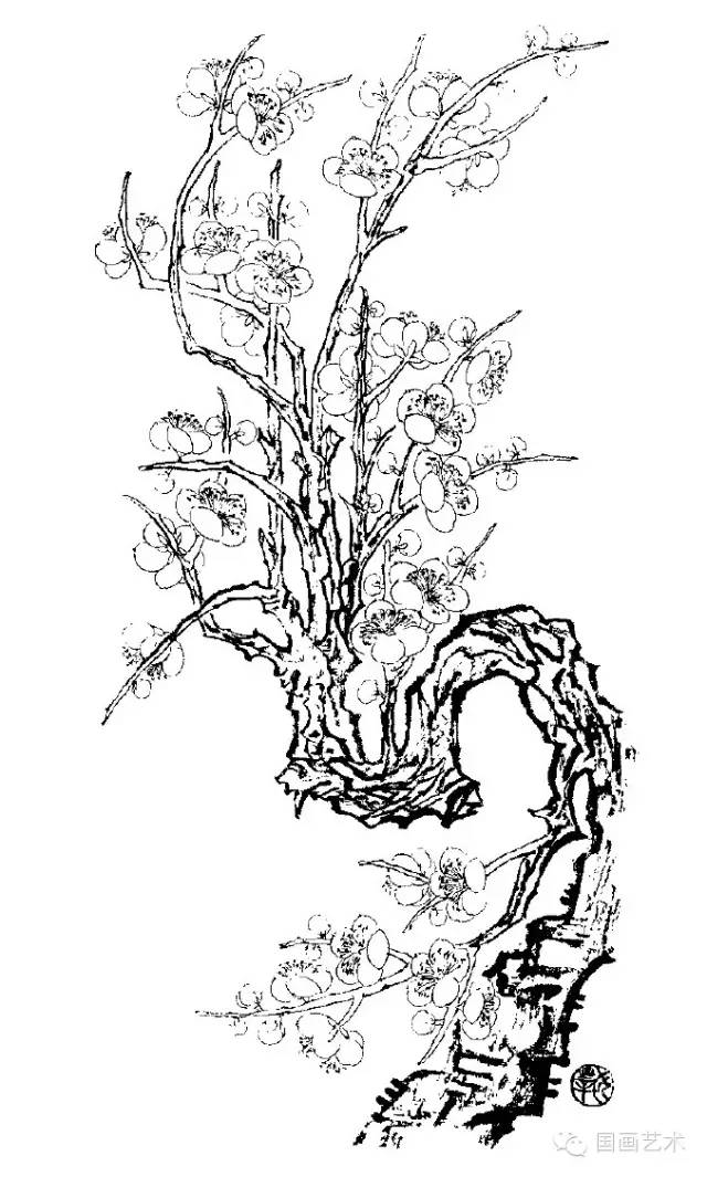 100幅白描梅花练笔用