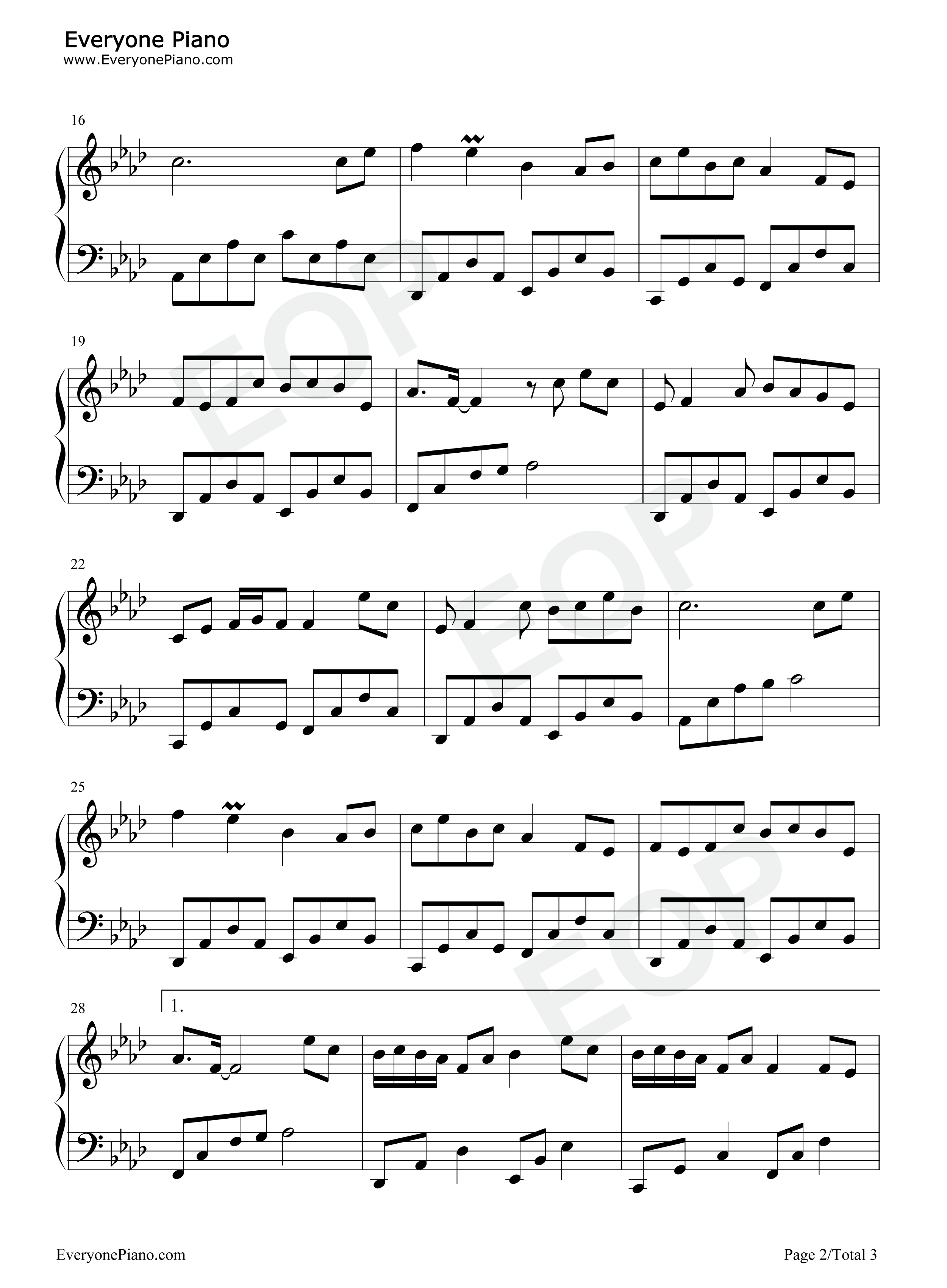 半生雪-简单版-半生风雪吹不散花落时节的眼泪-抖音五线谱预览2