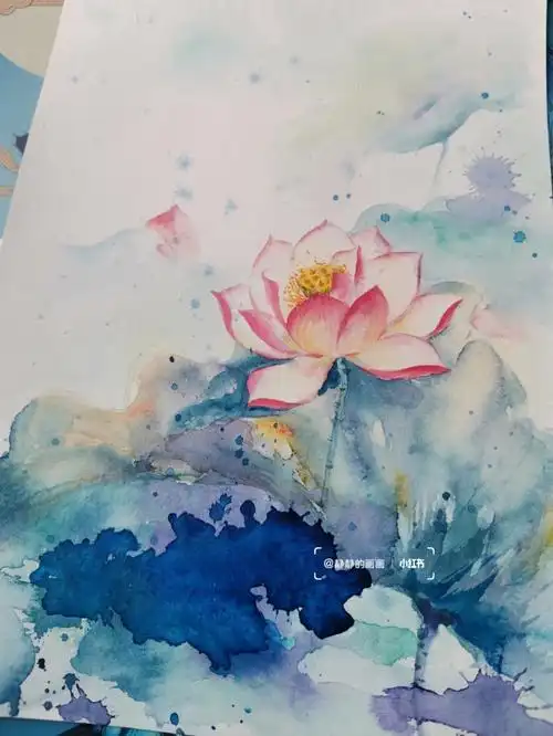 水彩荷花原创之59小步骤