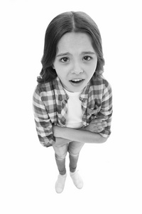 小孩严重欺负脸色白底.孩子看起来很不开心.