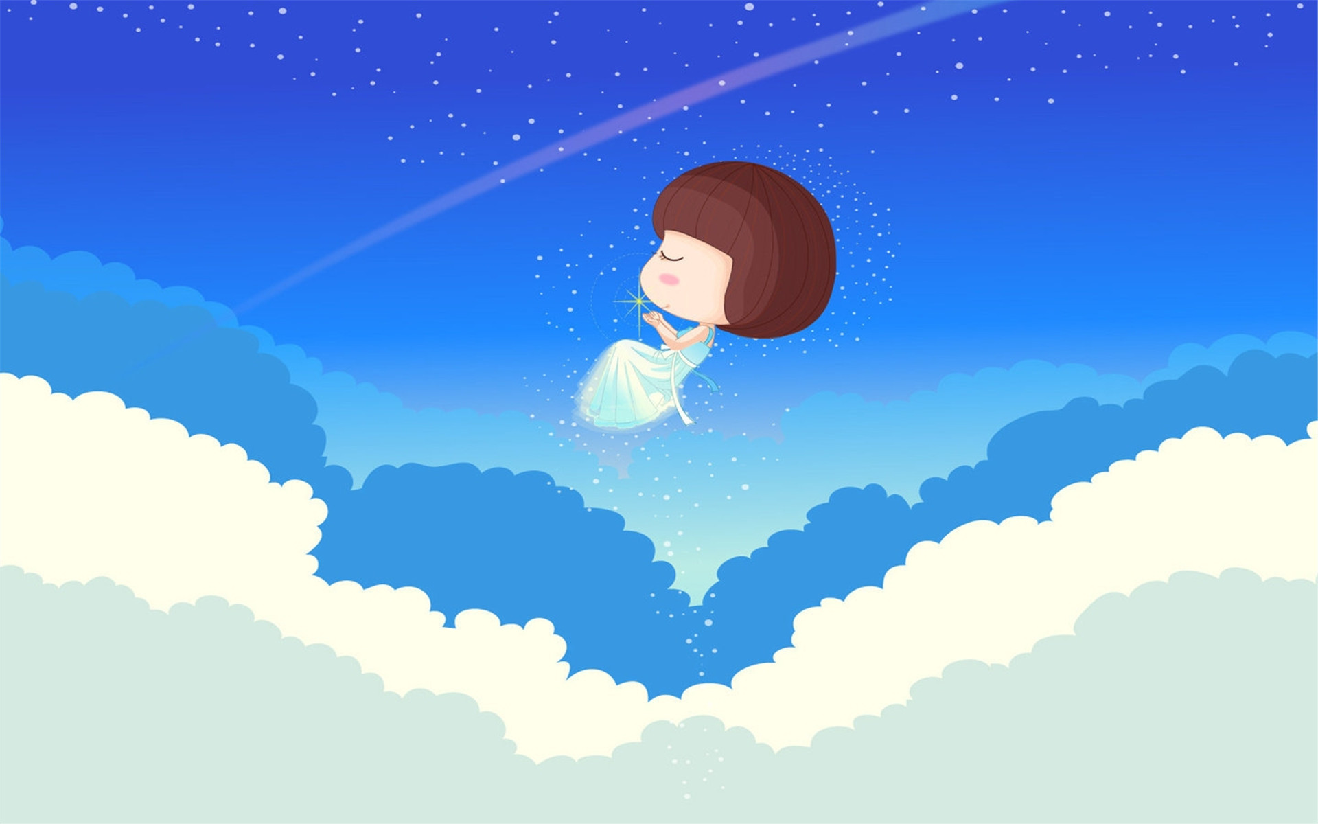 精选唯美的手绘卡通可爱女生图片桌面壁纸高清