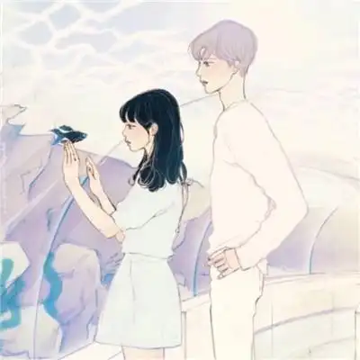 手绘素描动漫情侣头像