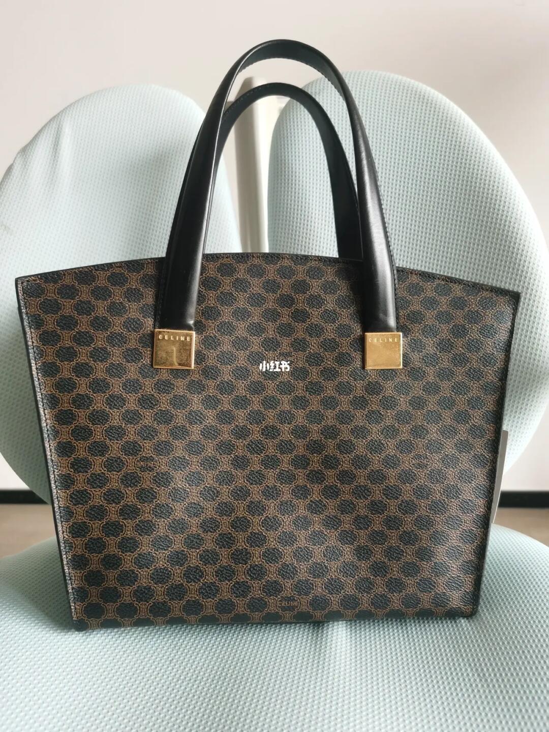 celine黑花手提包