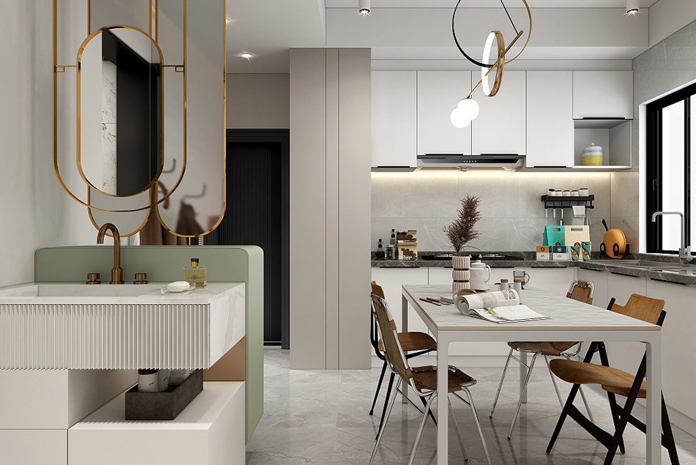 浦东宜浩欧景70平现代简约风格二房装修效果图