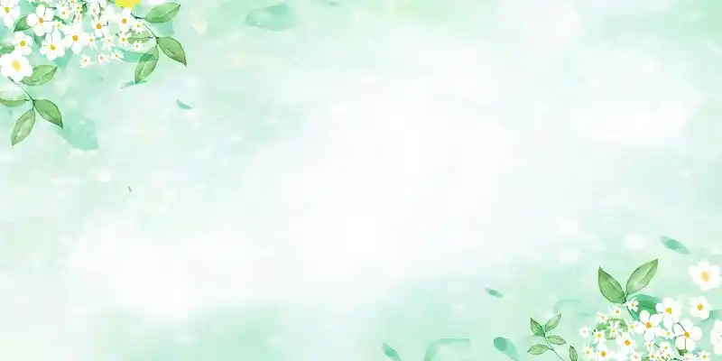绿色小清新手绘小碎花唯美背景展板