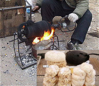 农村老式爆米花,属于农村80后儿童们美好回忆