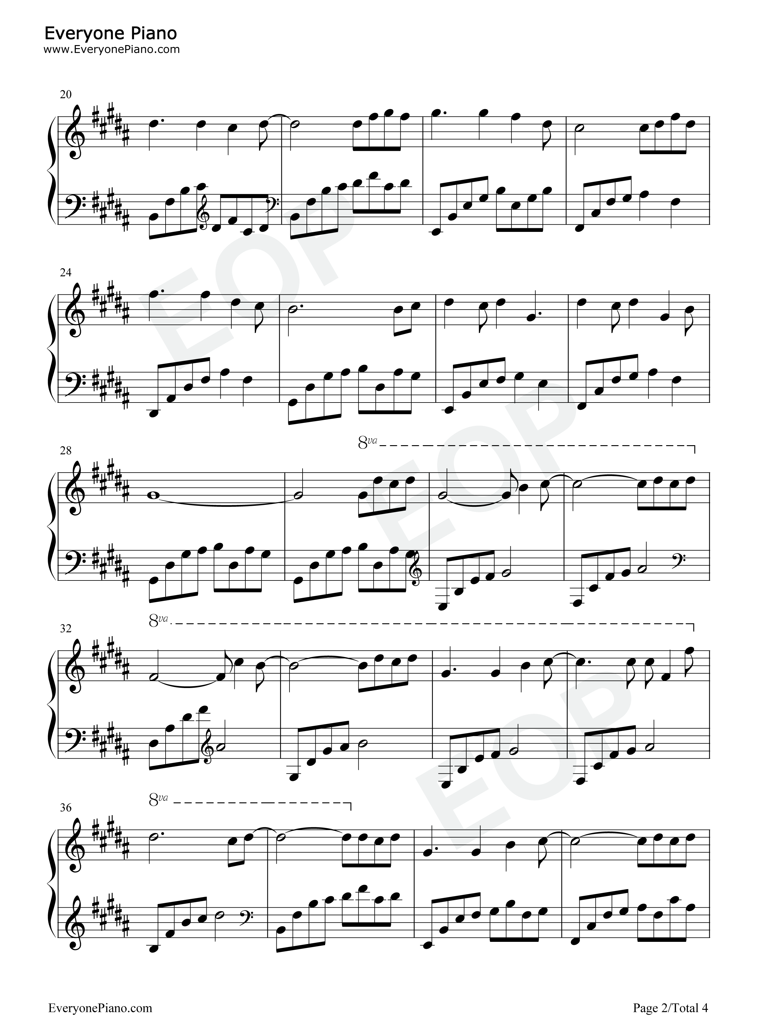 秋的思念-赵海洋五线谱预览2-钢琴谱文件(五线谱,双手简谱,数字谱