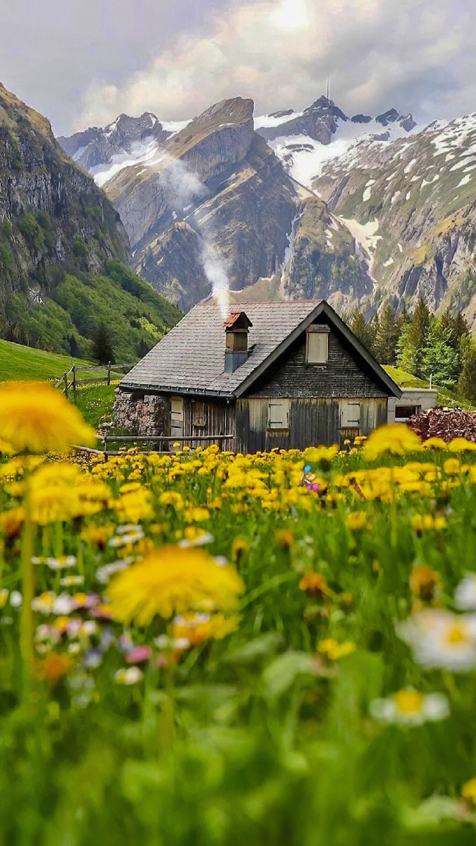 农村山里独居小屋神仙