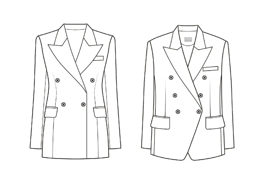 西装服装款式图分享9