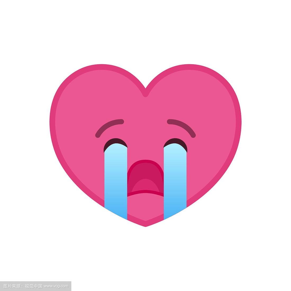 哭心形状的搞笑表情符号