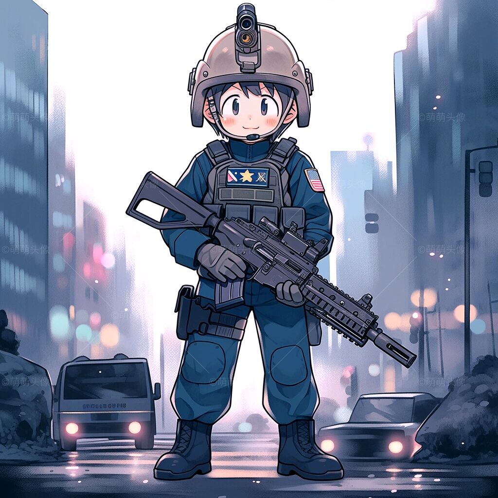 卡通q版警察特警头像带93 带93的特警,警察卡通职业头像