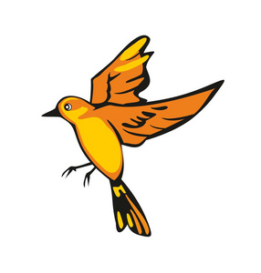 一只飞鸟.矢量平图照片