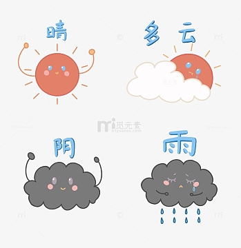 简约可爱表情天气图标