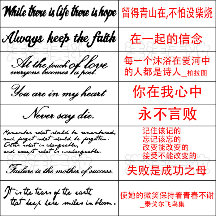 字母纹身贴纸_包邮 纹身贴 防水男女 原创英文字母 手臂字母条纹 持久