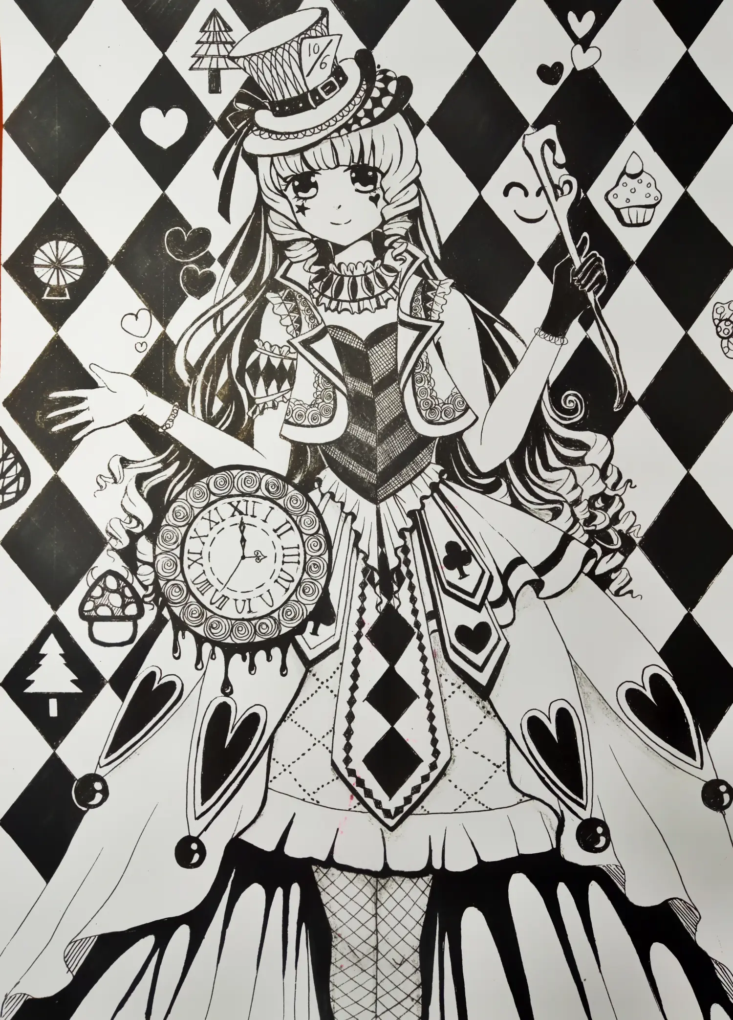 原创黑白画爱丽丝教程