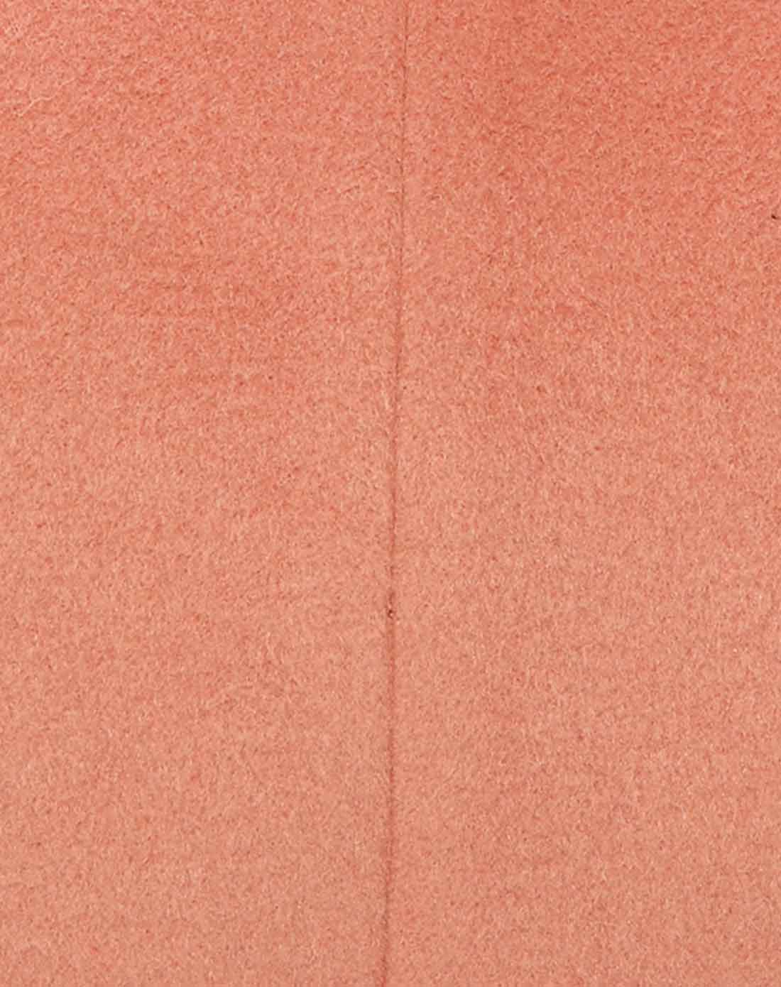 肉桂粉色复古气质长袖毛呢外套