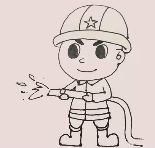 消防员怎么画简单消防员简笔画步骤图解教程