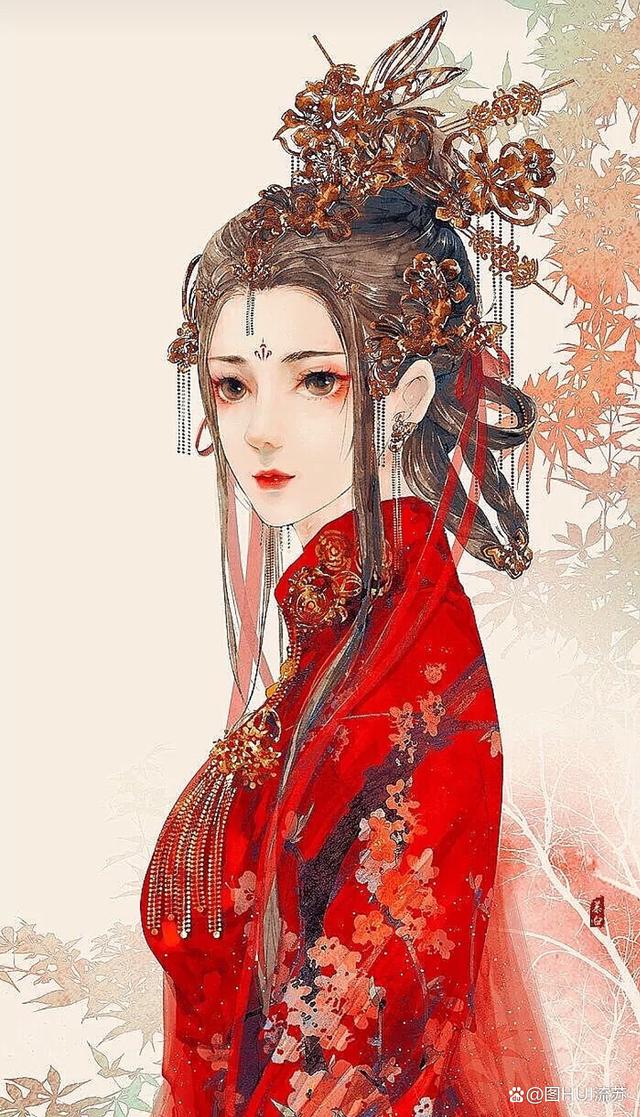 古风美人红衣壁纸