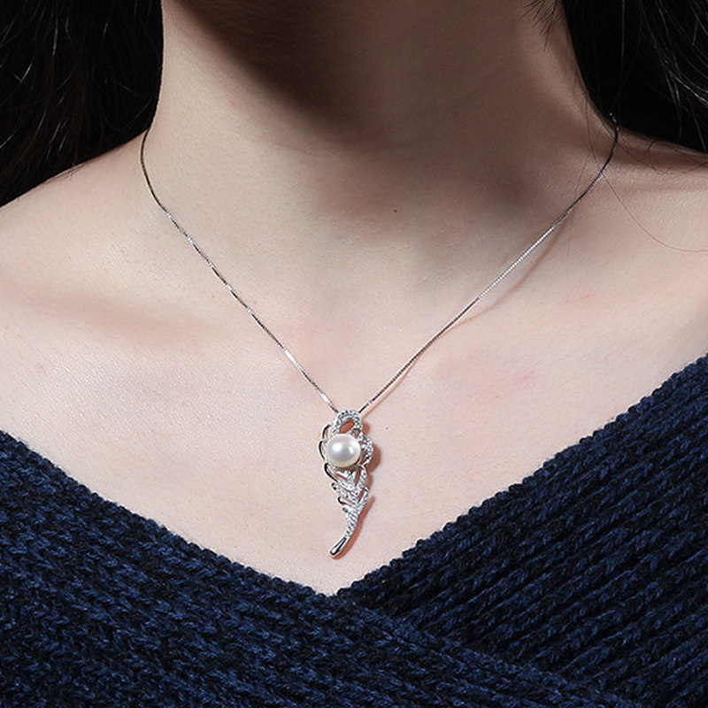 s925纯银项链女款天然淡水珍珠颈饰日韩版气质颈饰