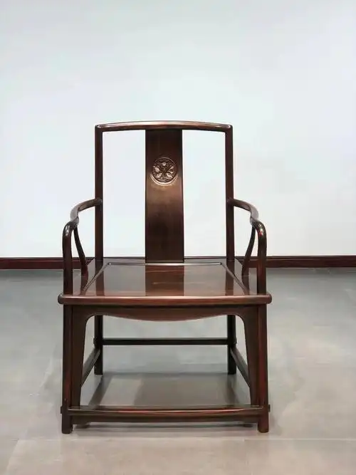 王世襄款扇形南官帽椅76×60×108 ,加大号,面板独板,无拼补-大红酸枝