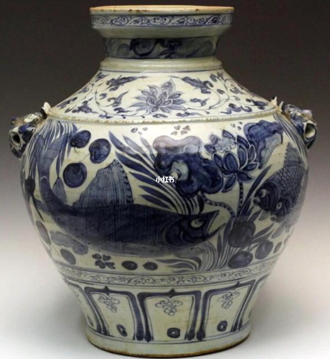 元青花虎头耳大罐