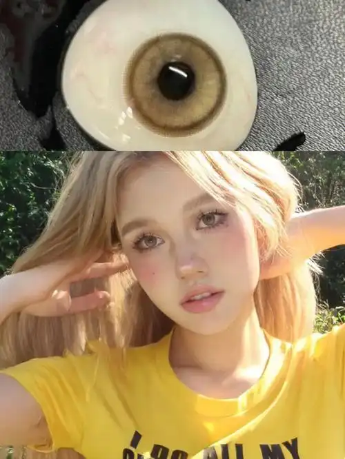 浅金色琥珀眼珠子!混血感太足了真的超逼真～上眼气场两米八!