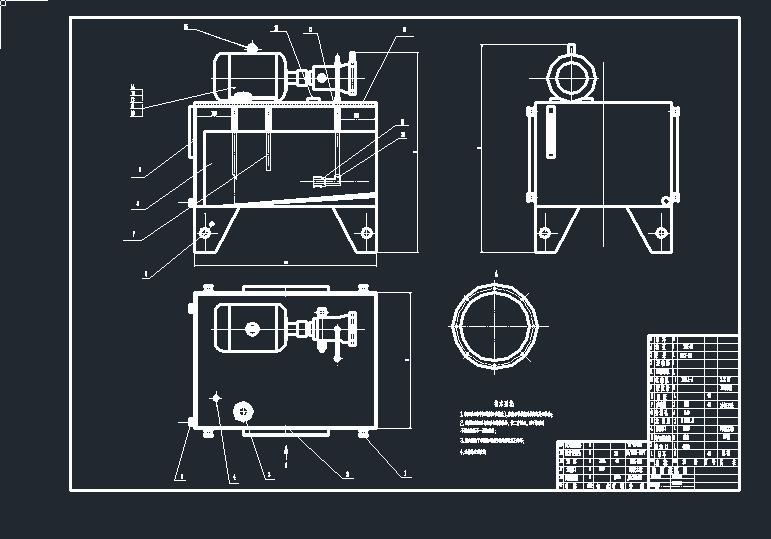 油箱装配图cad图纸