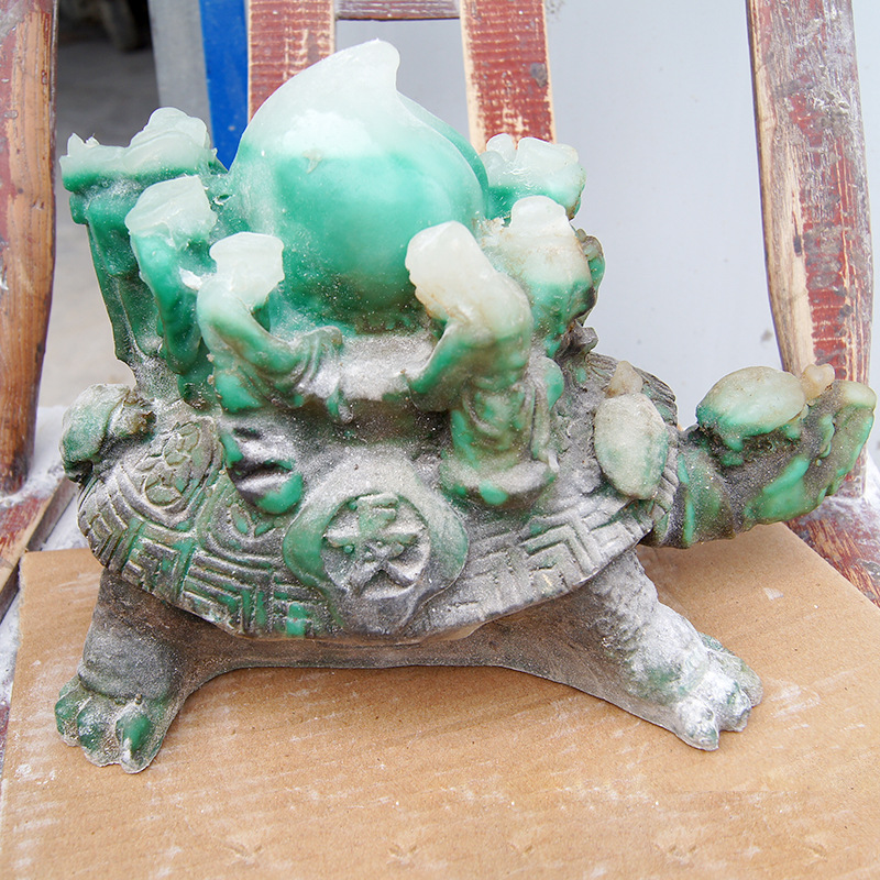 仿古做旧寿桃八仙龟家居摆件 树脂仿古老鳖牛做旧工艺品摆件批发