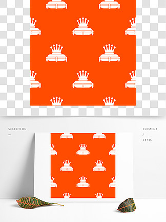 在橙色的任何设计向量几何 i>图 /i>皇冠国王 i>图 /i> i>案 /i>无缝