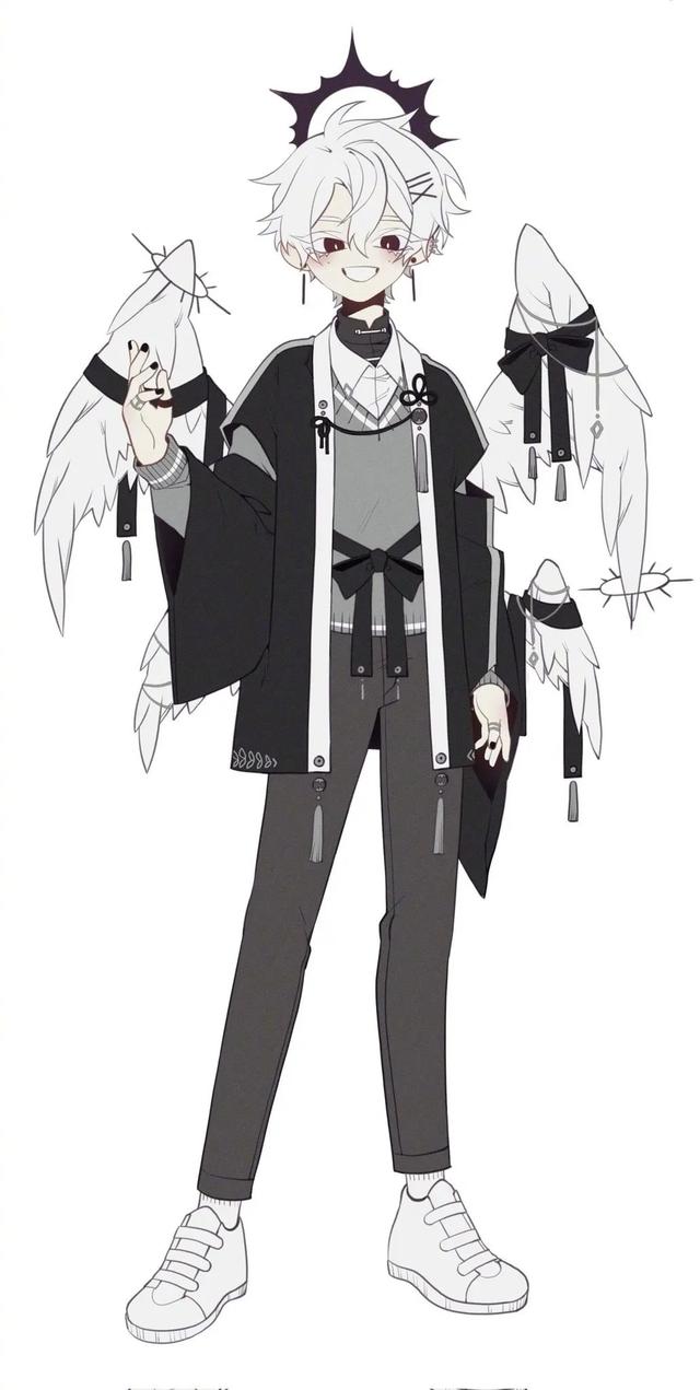 自带病娇属性的正太少年人物插画服装设计非常帅气