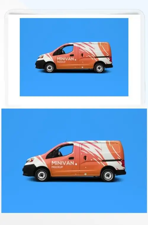 小型货车车身广告psd贴图模板