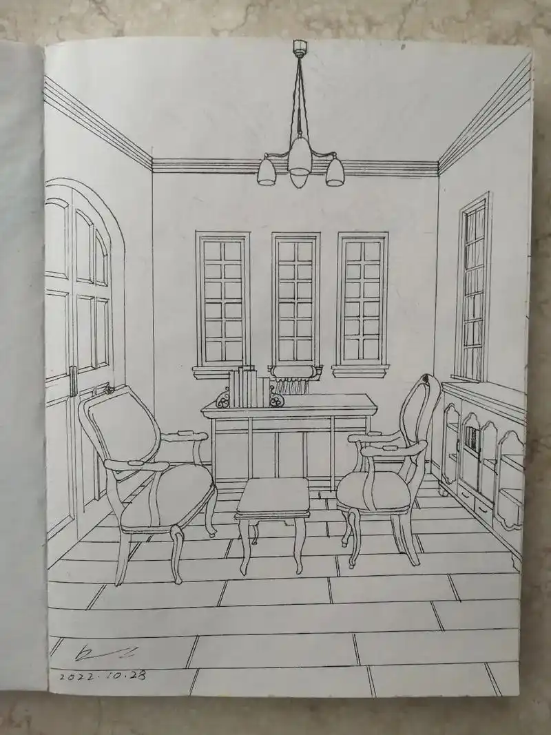 《书房》手绘… - 抖音