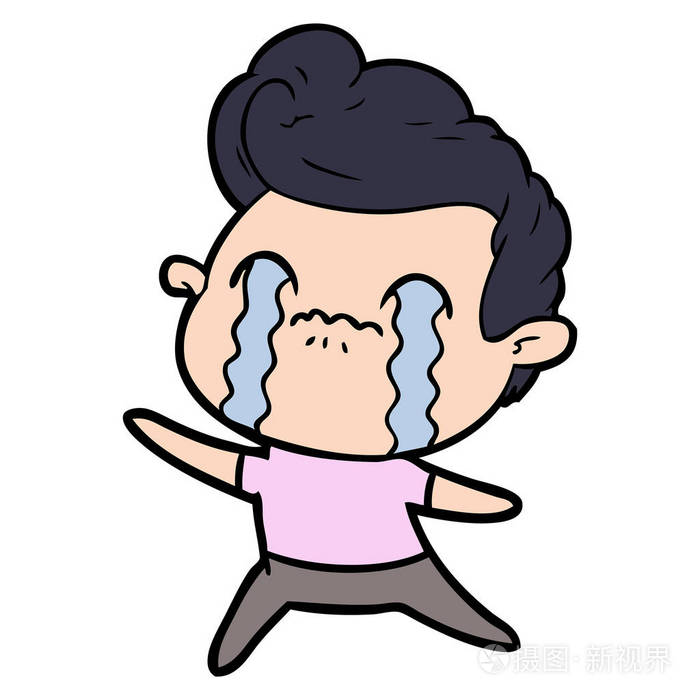 卡通人物哭泣的媒介例证