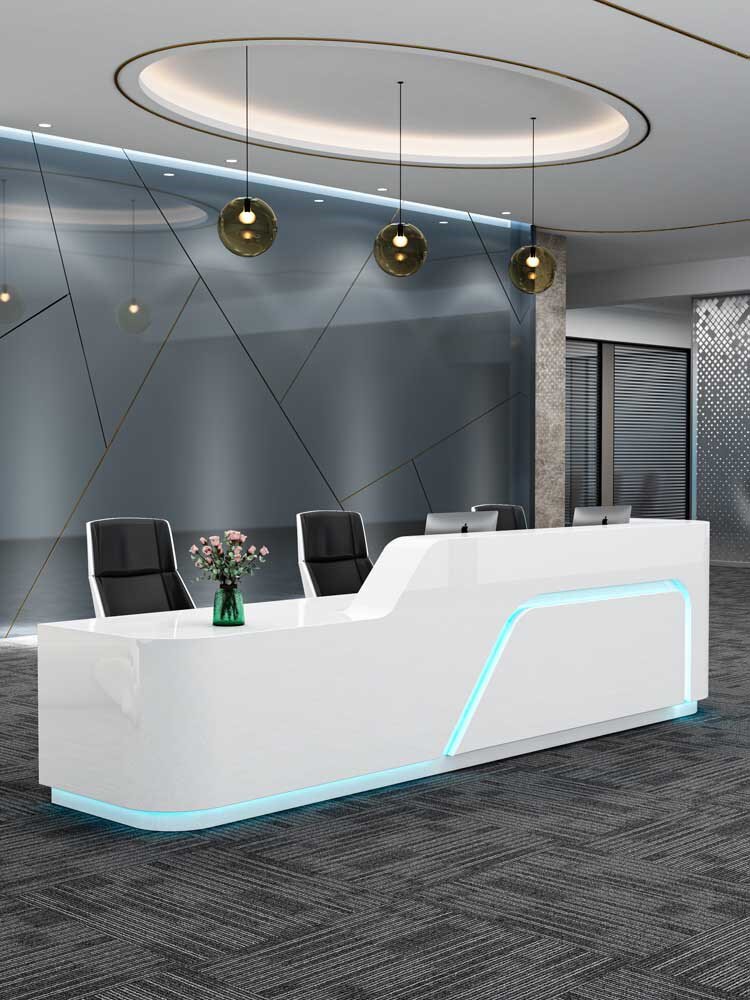 烤漆前台吧台台简约现代接待办公吧台服务台美容院公司收银台定制